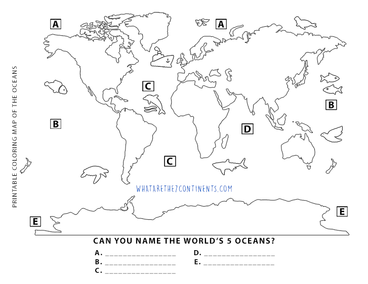 Free Printable Continents And Oceans Quiz